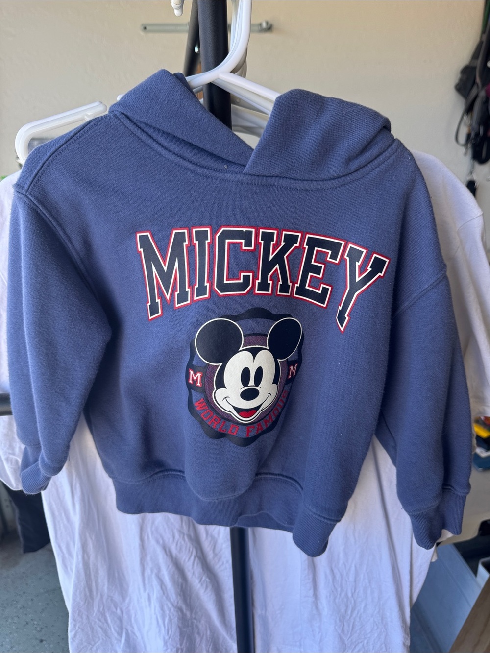 GAP Blue Mickey Graphic Hoodie with Red Trim